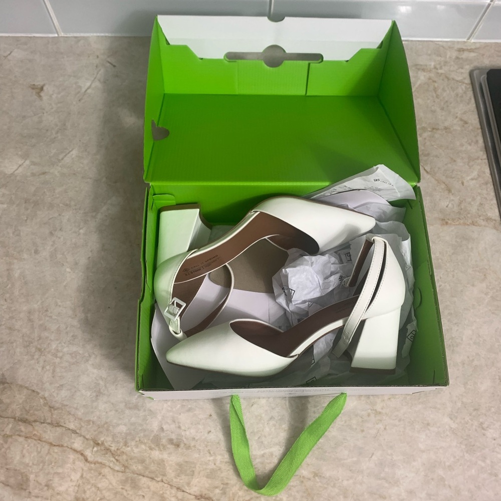 Call It Spring Cream Block Heel Women's Shoes